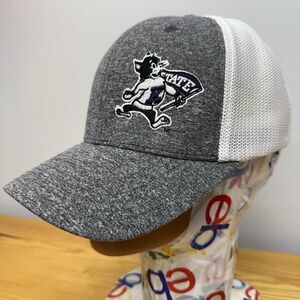K Kansas State Wildcats Heather Gray White Mesh Snapback Flexfit Hat Ball Cap